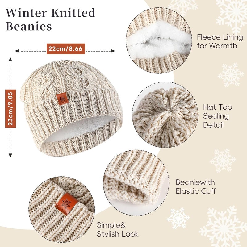Sofvoyami Store Winter Hat Scarf Gloves Set, Soft Warm Knit Beanie Hat Touchscreen Gloves Long Knitted Scarf Set Winter Gifts for Men women - Image 4